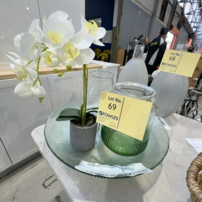 EX STAGING - LOT OF ASSORTED DECORATOR ITEMS, SOLD AS IS