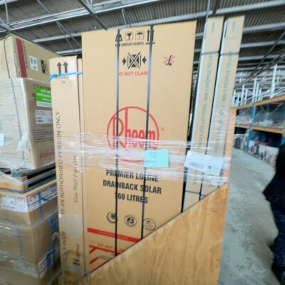PALLET OF RHEEM SOLAR HOT WATER SYSTEMS AND PANELS, SOLD AS IS NO WARRANTY PALLET OF RHEEM SOLAR HOT WATER SYSTEMS AND PANELS, SOLD AS IS NO WARRANTY