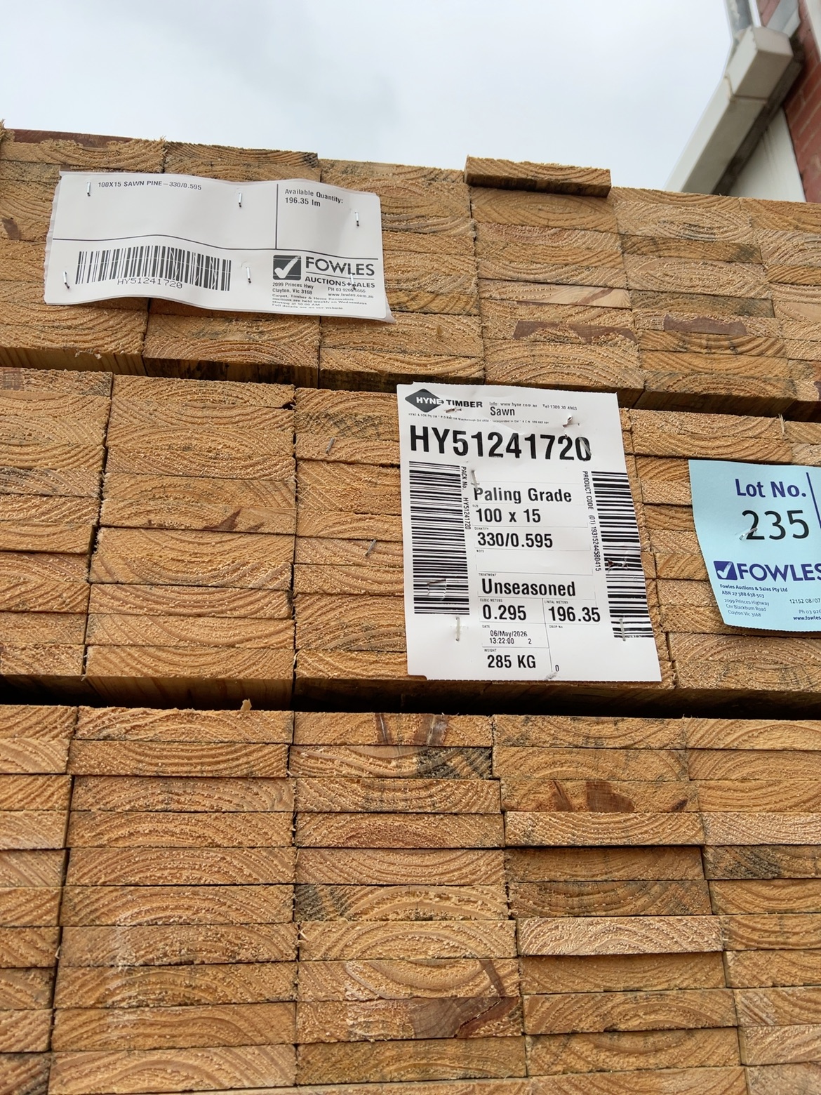 100X15 SAWN PINE-330/0.595 100X15 SAWN PINE-330/0.595