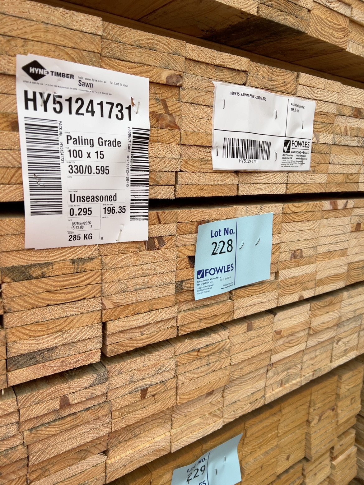 100X15 SAWN PINE-330/0.595 100X15 SAWN PINE-330/0.595