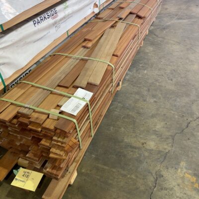 75X14 SPOTTED GUM STANDARD & BETTER GRADE OVERLAY FLOORING- (PLEASE NOTE THIS PACK IS FULL OF EXTREMELY SHORT PIECES AND SOLD AS IS)
