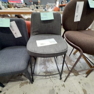 EX STAGING - GREY BAR STOOL, SOLD AS IS EX STAGING - GREY BAR STOOL, SOLD AS IS