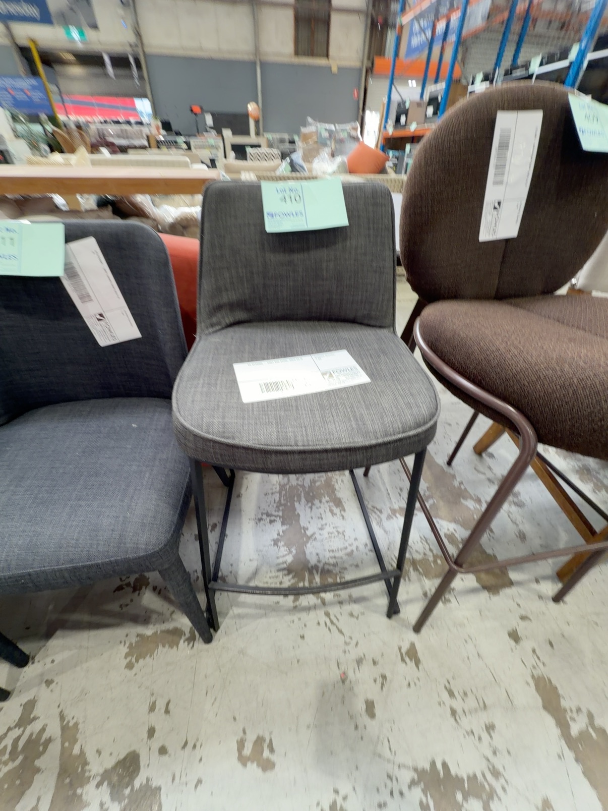 EX STAGING - GREY BAR STOOL, SOLD AS IS EX STAGING - GREY BAR STOOL, SOLD AS IS