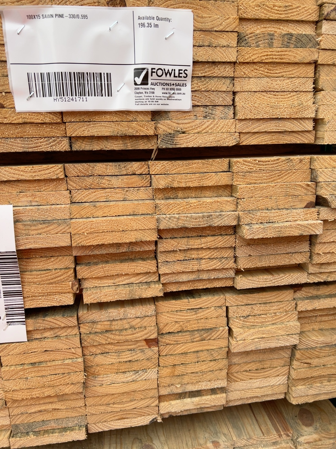 100X15 SAWN PINE-330/0.595 100X15 SAWN PINE-330/0.595