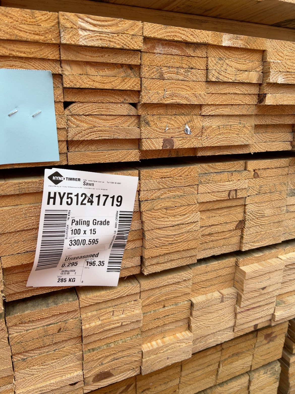 100X15 SAWN PINE-330/0.595 100X15 SAWN PINE-330/0.595