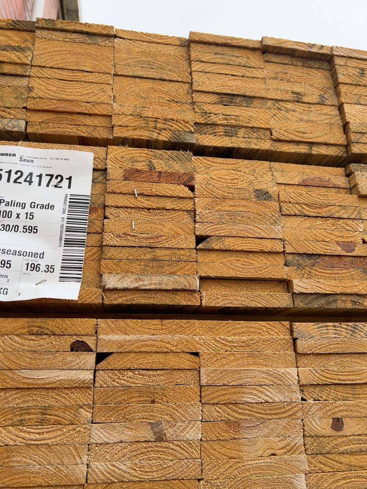 100X15 SAWN PINE-330/0.595 100X15 SAWN PINE-330/0.595