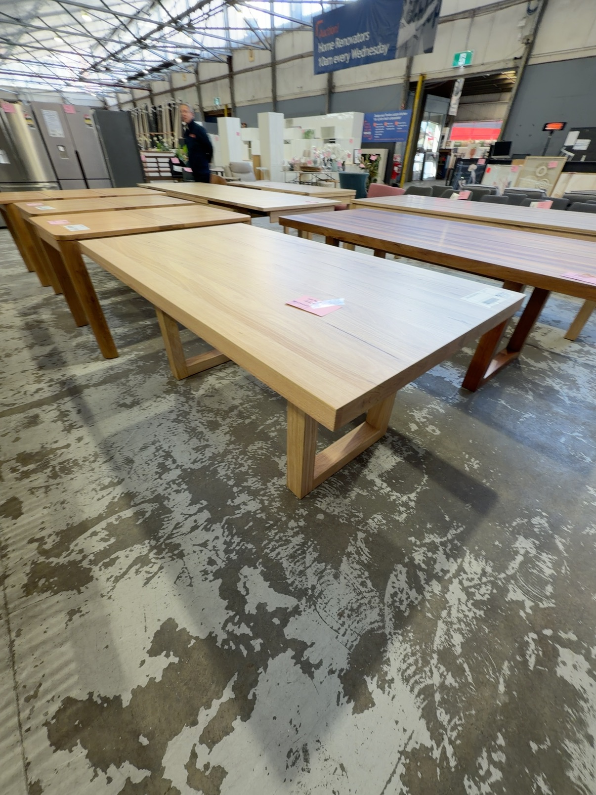 EX DISPLAY HAMILTON 1800MM NATURAL MESSMATE TIMBER DINING TABLE, SOLD AS IS EX DISPLAY HAMILTON 1800MM NATURAL MESSMATE TIMBER DINING TABLE, SOLD AS IS