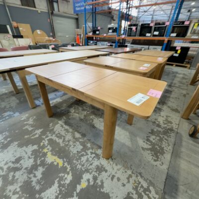 EX DISPLAY TAHOE NATURAL OAK EXTENSION DINING TABLE, 1300MM TO 1800MM, SOLD AS IS