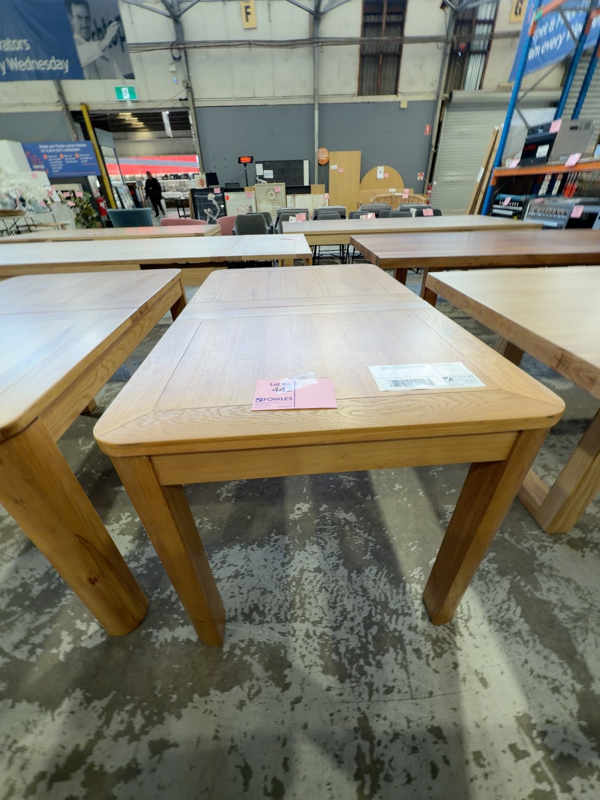 EX DISPLAY TAHOE NATURAL OAK EXTENSION DINING TABLE, 1300MM TO 1800MM, SOLD AS IS EX DISPLAY TAHOE NATURAL OAK EXTENSION DINING TABLE, 1300MM TO 1800MM, SOLD AS IS