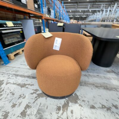 SAMPLE - TED SWIVEL OCCASIONAL CHAIR, JAVA BOUCLE FABRIC, SOLD AS IS