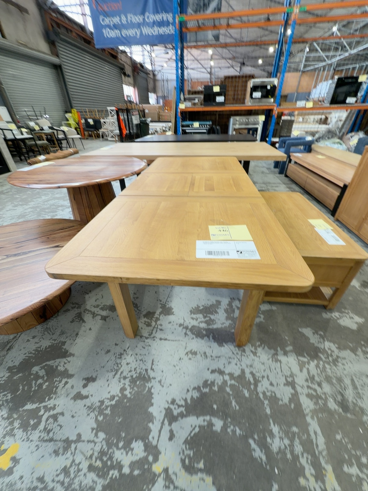 EX DISPLAY TAHOE NATURAL OAK 1300MM - 1800MM EXTENSION DINING TABLE SOLD AS IS **SPLIT IN TOP** EX DISPLAY TAHOE NATURAL OAK 1300MM - 1800MM EXTENSION DINING TABLE SOLD AS IS **SPLIT IN TOP**