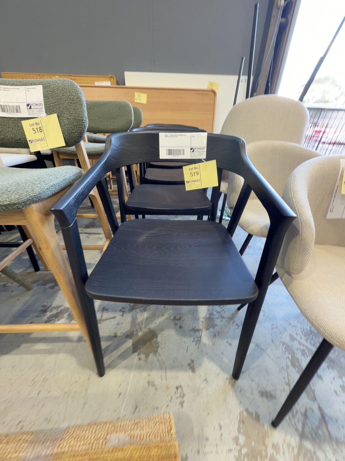 SAMPLE - NOBU BLACK ASH DINING CHAIR, TIMBER SEAT SOLD AS IS SAMPLE - NOBU BLACK ASH DINING CHAIR, TIMBER SEAT SOLD AS IS
