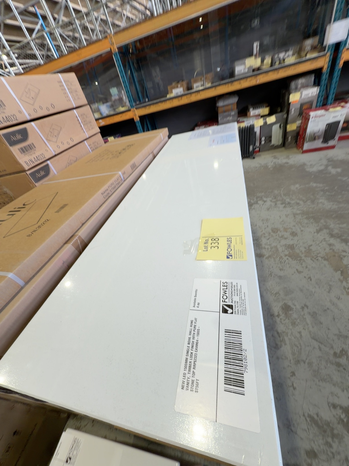 NEW LEO 1500MM SINGLE BOWL WALL HUNG VANITY, TIMBER LOOK FINISH WITH PURE FLAT STONE TOP RRP$2323 CAWH04-1500S-ST56FT NEW LEO 1500MM SINGLE BOWL WALL HUNG VANITY, TIMBER LOOK FINISH WITH PURE FLAT STONE TOP RRP$2323 CAWH04-1500S-ST56FT