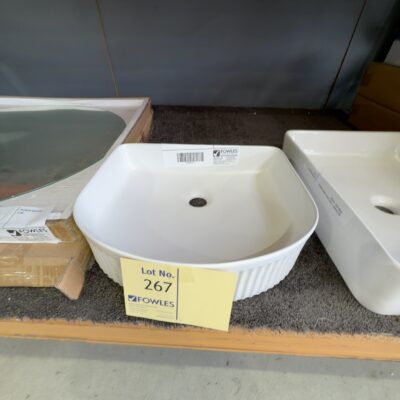 NEW CYRUS MATTE WHITE V GROOVE ABOVE COUNTER BASIN XECB-102MW NEW CYRUS MATTE WHITE V GROOVE ABOVE COUNTER BASIN XECB-102MW