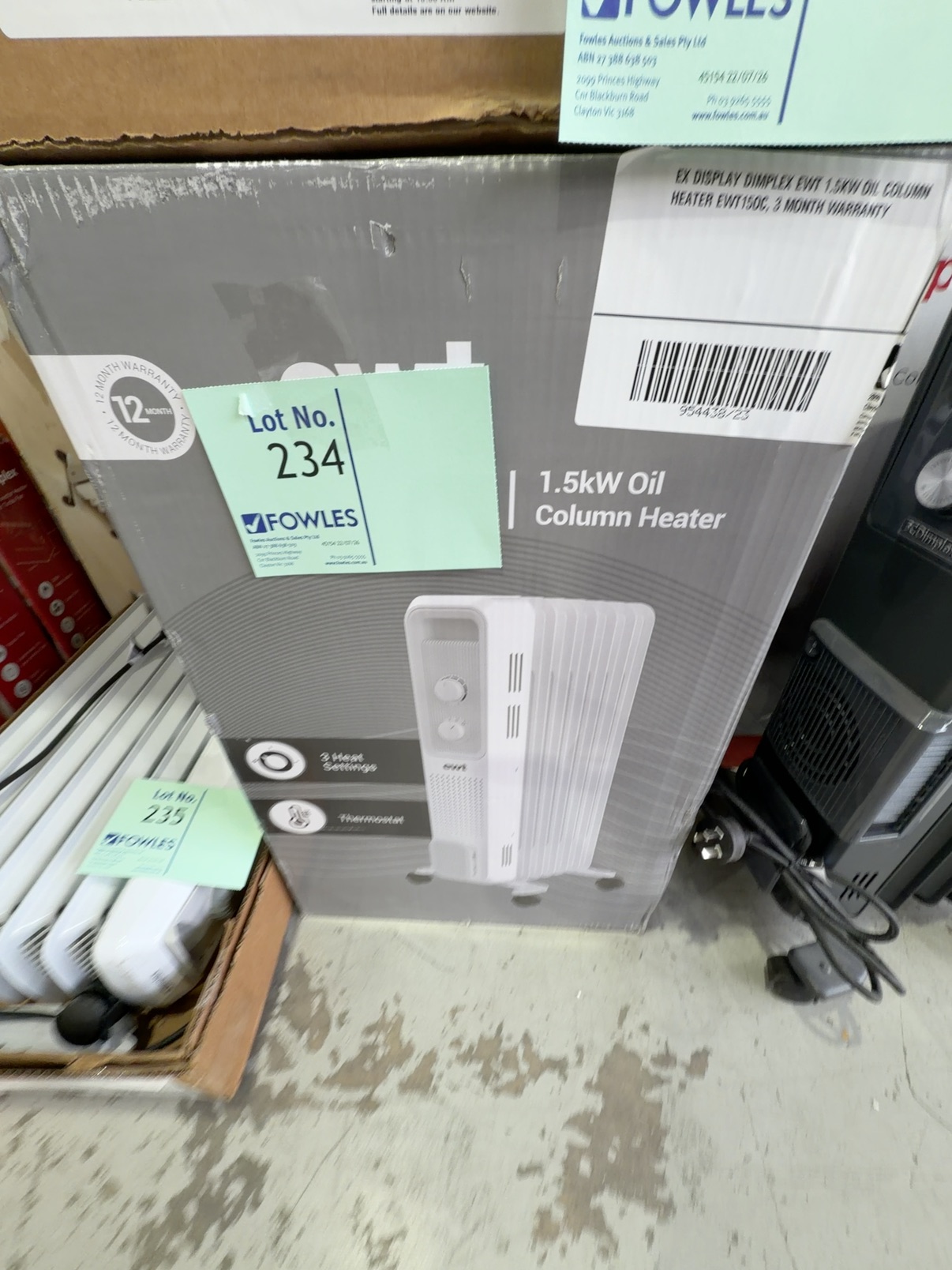 EX DISPLAY DIMPLEX EWT 1.5KW OIL COLUMN HEATER EWT15OC, 3 MONTH WARRANTY EX DISPLAY DIMPLEX EWT 1.5KW OIL COLUMN HEATER EWT15OC, 3 MONTH WARRANTY