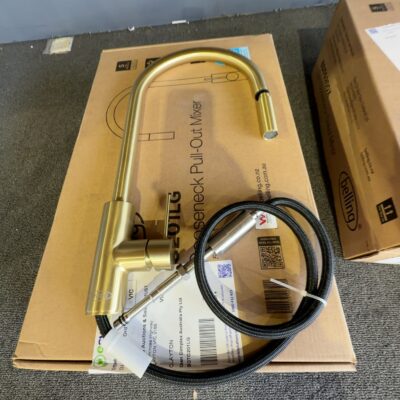 NEW BELLING LIGHT GOLD GOOSENECK PULL OUT KITCHEN MIXER BDTG201LG