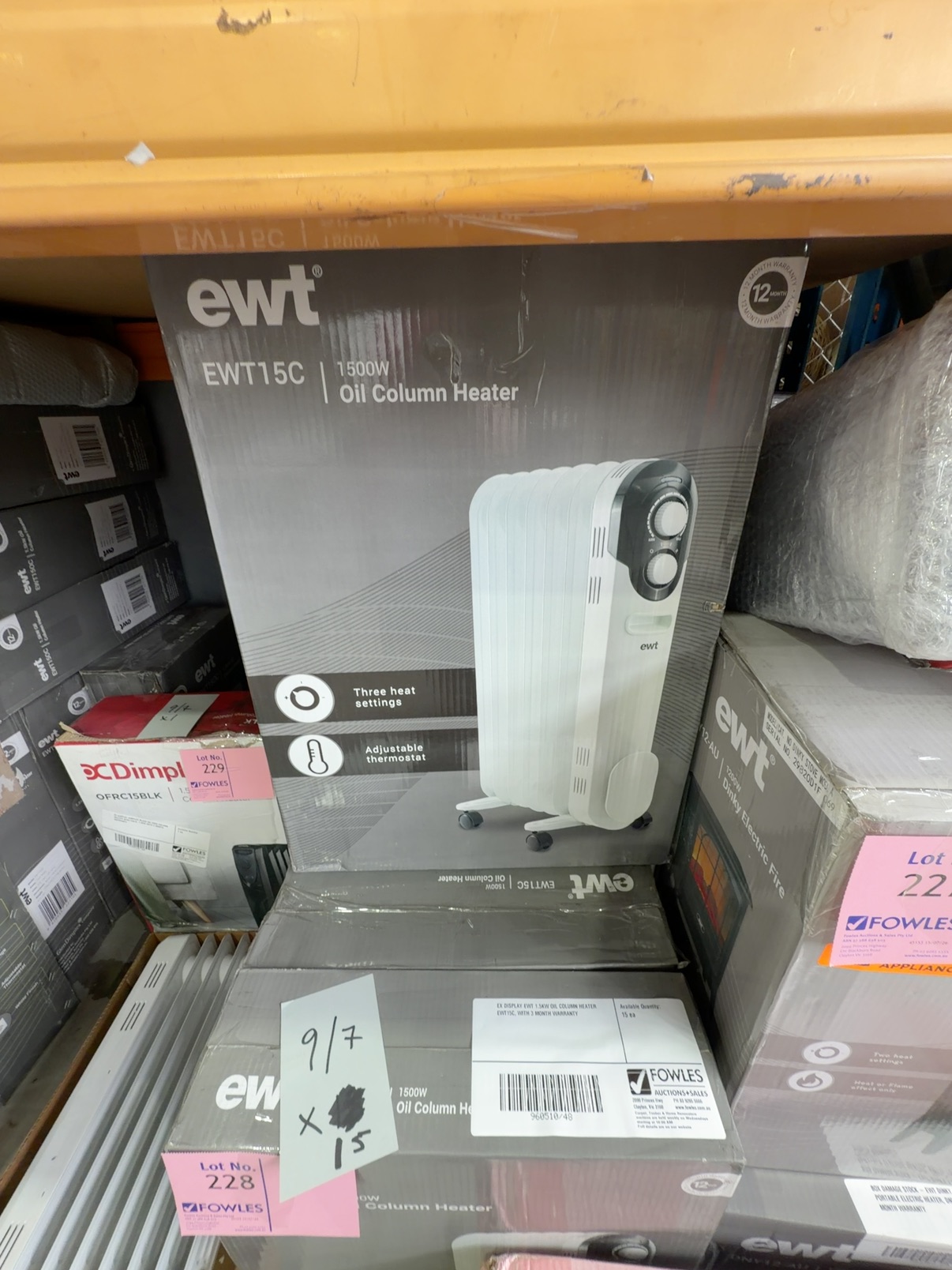 EX DISPLAY EWT 1.5KW OIL COLUMN HEATER EWT15C, WITH 3 MONTH WARRANTY EX DISPLAY EWT 1.5KW OIL COLUMN HEATER EWT15C, WITH 3 MONTH WARRANTY