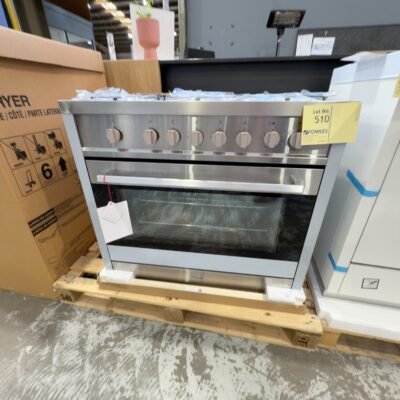 EX DISPLAY TECHNIKA B9GEFTSS-5 S/STEEL 900MM DUAL FUEL FREESTANDING OVEN, WITH 3 MONTH WARRANTY