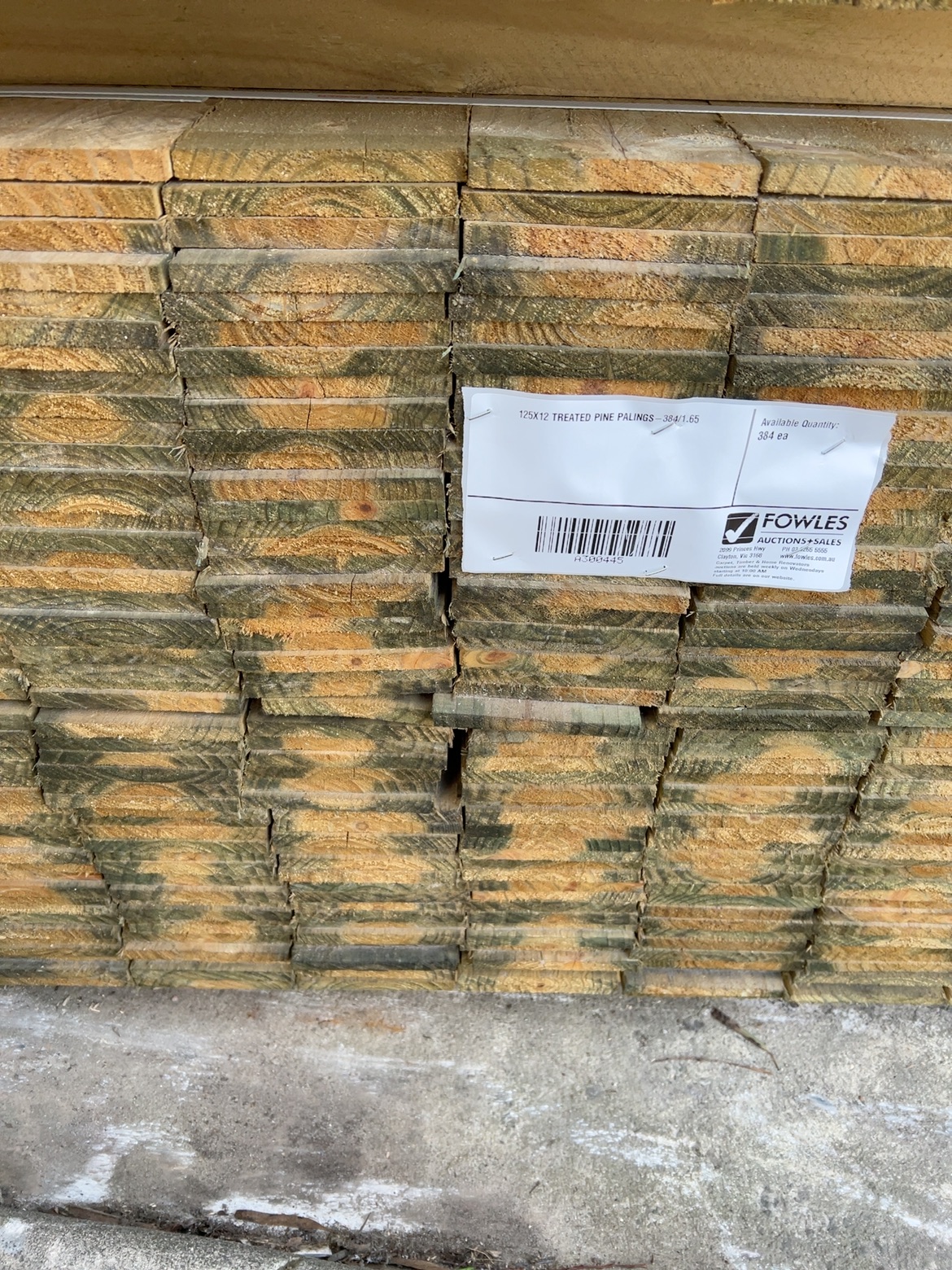 125X12 TREATED PINE PALINGS-384/1.65 125X12 TREATED PINE PALINGS-384/1.65