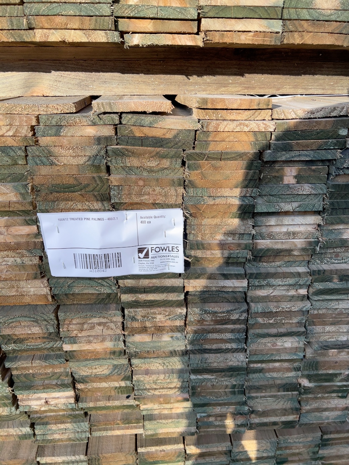 100X12 TREATED PINE PALINGS-480/2.1 100X12 TREATED PINE PALINGS-480/2.1