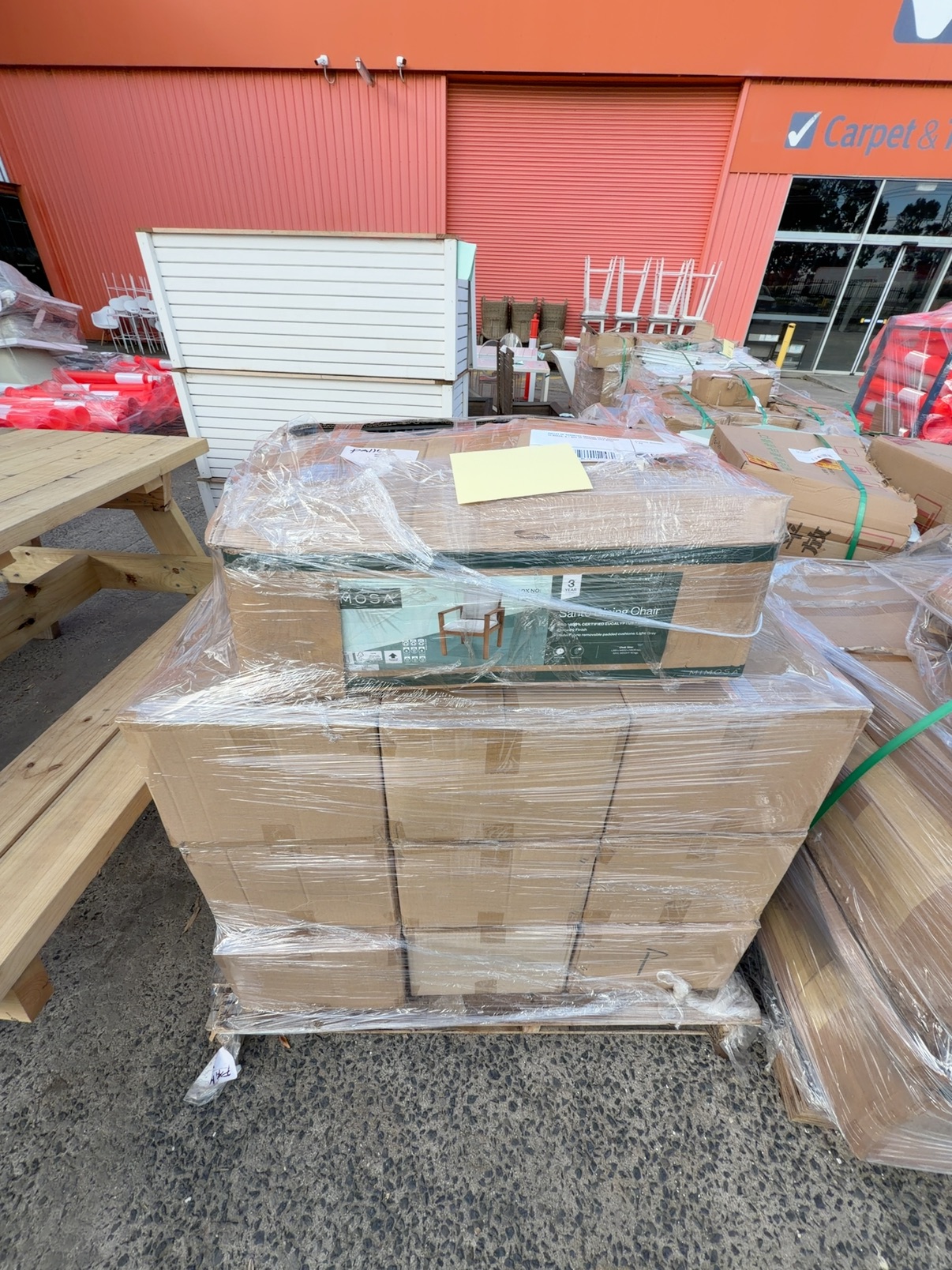 PALLET OF ASSORTED DECKING TILES APPROX 33 BOXES, & 1 BOX OF DECKING TILE BASE PALLET OF ASSORTED DECKING TILES APPROX 33 BOXES, & 1 BOX OF DECKING TILE BASE