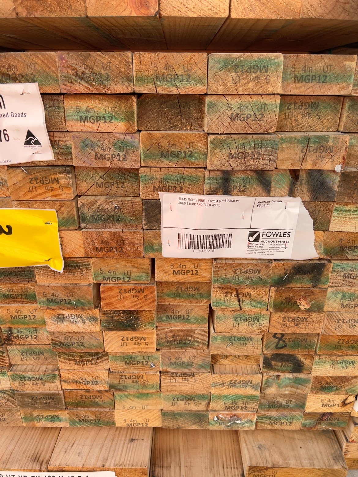 90X45 MGP12 PINE-112/5.4 (THIS PACK IS AGED STOCK AND SOLD AS IS) 90X45 MGP12 PINE-112/5.4 (THIS PACK IS AGED STOCK AND SOLD AS IS)