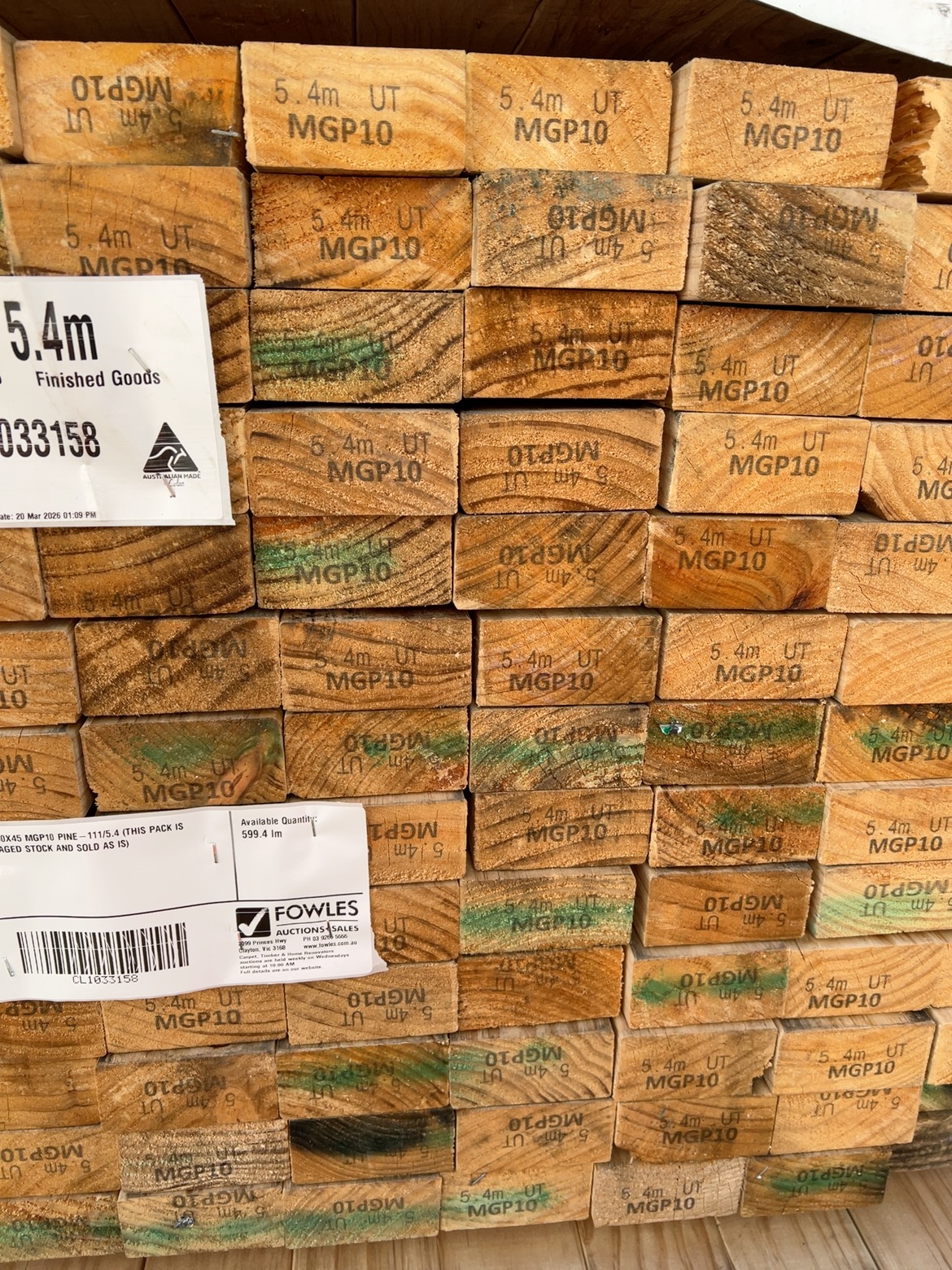 90X45 MGP10 PINE-111/5.4 (THIS PACK IS AGED STOCK AND SOLD AS IS) 90X45 MGP10 PINE-111/5.4 (THIS PACK IS AGED STOCK AND SOLD AS IS)