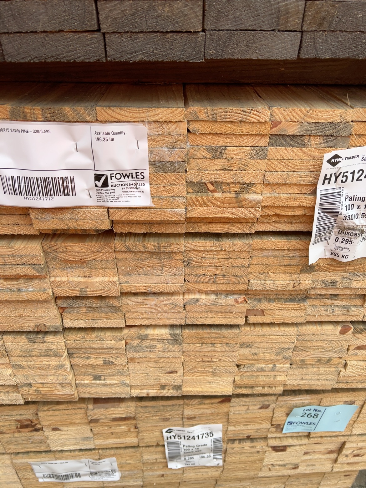 100X15 SAWN PINE-330/0.595 100X15 SAWN PINE-330/0.595