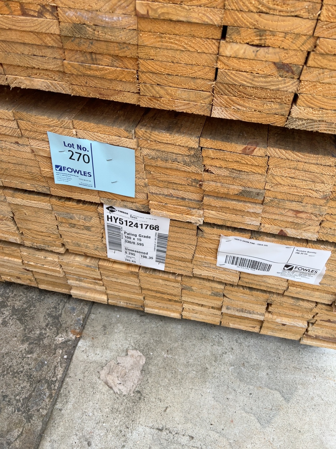 100X15 SAWN PINE-330/0.595 100X15 SAWN PINE-330/0.595