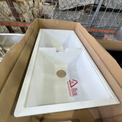 NEW ABEY SHOCK WHITE DOUBLE BOWL UNDER MOUNT SINK, N2000W, 12 MONTH WARRANTY RRP$1784