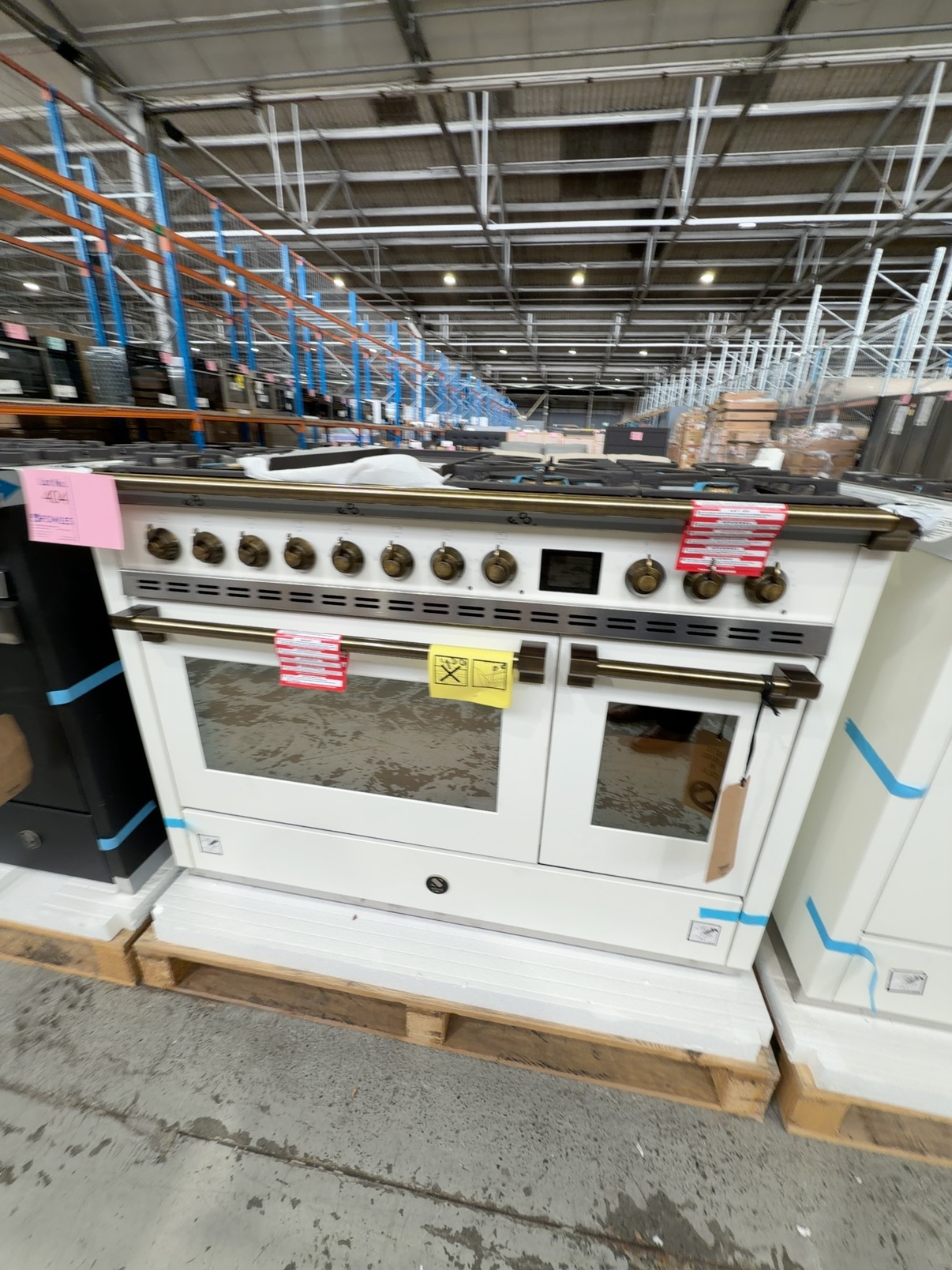 NEW STEEL AQ12SF6TNAB ASCOT 120CM NUVOLA DUAL FUEL FREESTANDING OVEN WITH BRONZE TRIM, 6 SOLID BRASS BURNERS PLUS 2 ELECTRIC CERAMIC ZONES WITH TEPPANYAKI PLATE, 2 OVENS (ONE IS STEAM OVEN) WITH COLOUR TFT SCREEEN WITH 15 OVEN FUNCTIONS & 37 BUILT IN RECIPES, COMMERCIAL GRADE SHELVING, HAND BUILT IN ITALY RRP$25,998 WITH 12 MONTH WARRANTY NEW STEEL AQ12SF6TNAB ASCOT 120CM NUVOLA DUAL FUEL FREESTANDING OVEN WITH BRONZE TRIM, 6 SOLID BRASS BURNERS PLUS 2 ELECTRIC CERAMIC ZONES WITH TEPPANYAKI PLATE, 2 OVENS (ONE IS STEAM OVEN) WITH COLOUR TFT SCREEEN WITH 15 OVEN FUNCTIONS & 37 BUILT IN RECIPES, COMMERCIAL GRADE SHELVING, HAND BUILT IN ITALY RRP$25,998 WITH 12 MONTH WARRANTY