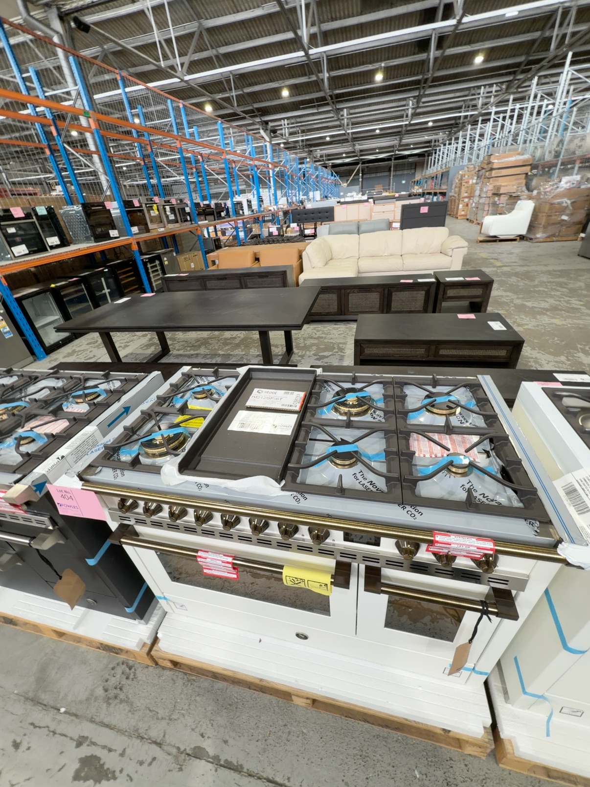 NEW STEEL AQ12SF6TNAB ASCOT 120CM NUVOLA DUAL FUEL FREESTANDING OVEN WITH BRONZE TRIM, 6 SOLID BRASS BURNERS PLUS 2 ELECTRIC CERAMIC ZONES WITH TEPPANYAKI PLATE, 2 OVENS (ONE IS STEAM OVEN) WITH COLOUR TFT SCREEEN WITH 15 OVEN FUNCTIONS & 37 BUILT IN RECIPES, COMMERCIAL GRADE SHELVING, HAND BUILT IN ITALY RRP$25,998 WITH 12 MONTH WARRANTY NEW STEEL AQ12SF6TNAB ASCOT 120CM NUVOLA DUAL FUEL FREESTANDING OVEN WITH BRONZE TRIM, 6 SOLID BRASS BURNERS PLUS 2 ELECTRIC CERAMIC ZONES WITH TEPPANYAKI PLATE, 2 OVENS (ONE IS STEAM OVEN) WITH COLOUR TFT SCREEEN WITH 15 OVEN FUNCTIONS & 37 BUILT IN RECIPES, COMMERCIAL GRADE SHELVING, HAND BUILT IN ITALY RRP$25,998 WITH 12 MONTH WARRANTY