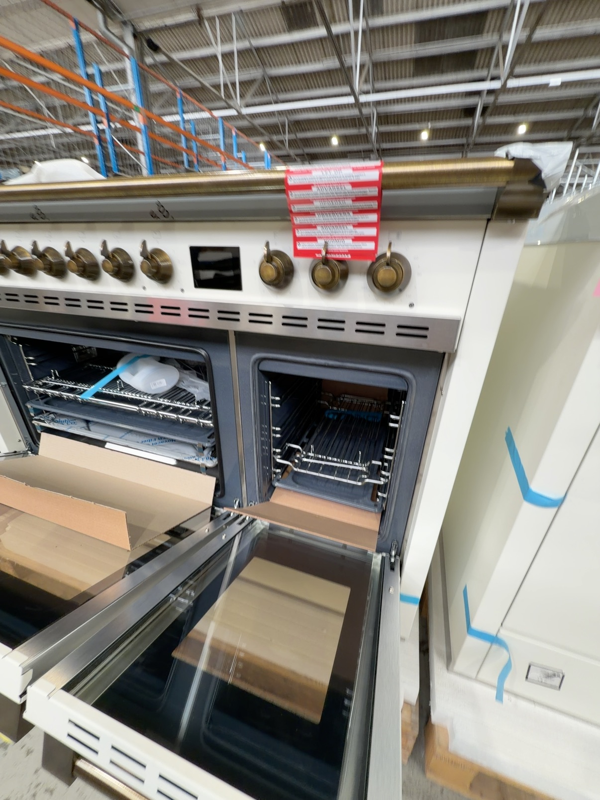 NEW STEEL AQ12SF6TNAB ASCOT 120CM NUVOLA DUAL FUEL FREESTANDING OVEN WITH BRONZE TRIM, 6 SOLID BRASS BURNERS PLUS 2 ELECTRIC CERAMIC ZONES WITH TEPPANYAKI PLATE, 2 OVENS (ONE IS STEAM OVEN) WITH COLOUR TFT SCREEEN WITH 15 OVEN FUNCTIONS & 37 BUILT IN RECIPES, COMMERCIAL GRADE SHELVING, HAND BUILT IN ITALY RRP$25,998 WITH 12 MONTH WARRANTY NEW STEEL AQ12SF6TNAB ASCOT 120CM NUVOLA DUAL FUEL FREESTANDING OVEN WITH BRONZE TRIM, 6 SOLID BRASS BURNERS PLUS 2 ELECTRIC CERAMIC ZONES WITH TEPPANYAKI PLATE, 2 OVENS (ONE IS STEAM OVEN) WITH COLOUR TFT SCREEEN WITH 15 OVEN FUNCTIONS & 37 BUILT IN RECIPES, COMMERCIAL GRADE SHELVING, HAND BUILT IN ITALY RRP$25,998 WITH 12 MONTH WARRANTY