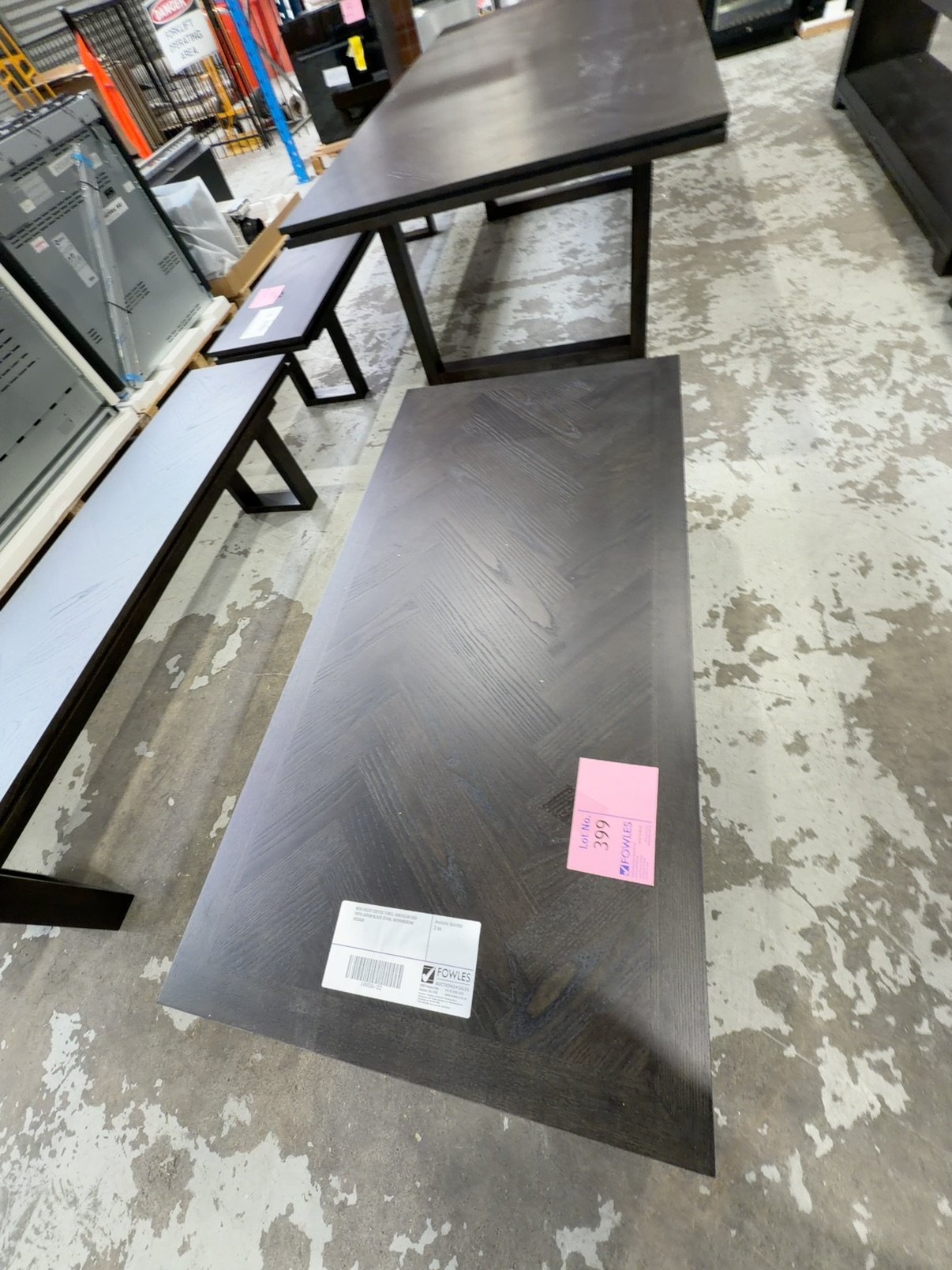 NEW ADLEY COFFEE TABLE, AMERICAN ASH WITH JAPAN BLACK STAIN, HERRINGBONE DESIGN NEW ADLEY COFFEE TABLE, AMERICAN ASH WITH JAPAN BLACK STAIN, HERRINGBONE DESIGN
