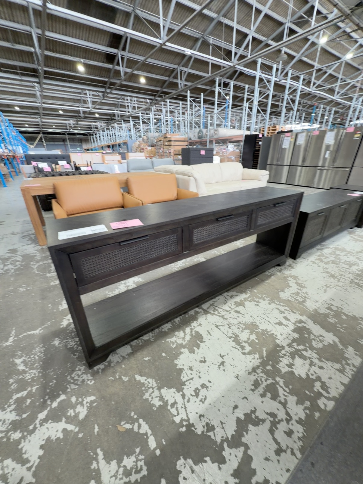 NEW ADLEY CONSOLE TABLE 2000MM, AMERICAN ASH WITH JAPAN BLACK STAIN, HERRINGBONE DESIGN NEW ADLEY CONSOLE TABLE 2000MM, AMERICAN ASH WITH JAPAN BLACK STAIN, HERRINGBONE DESIGN