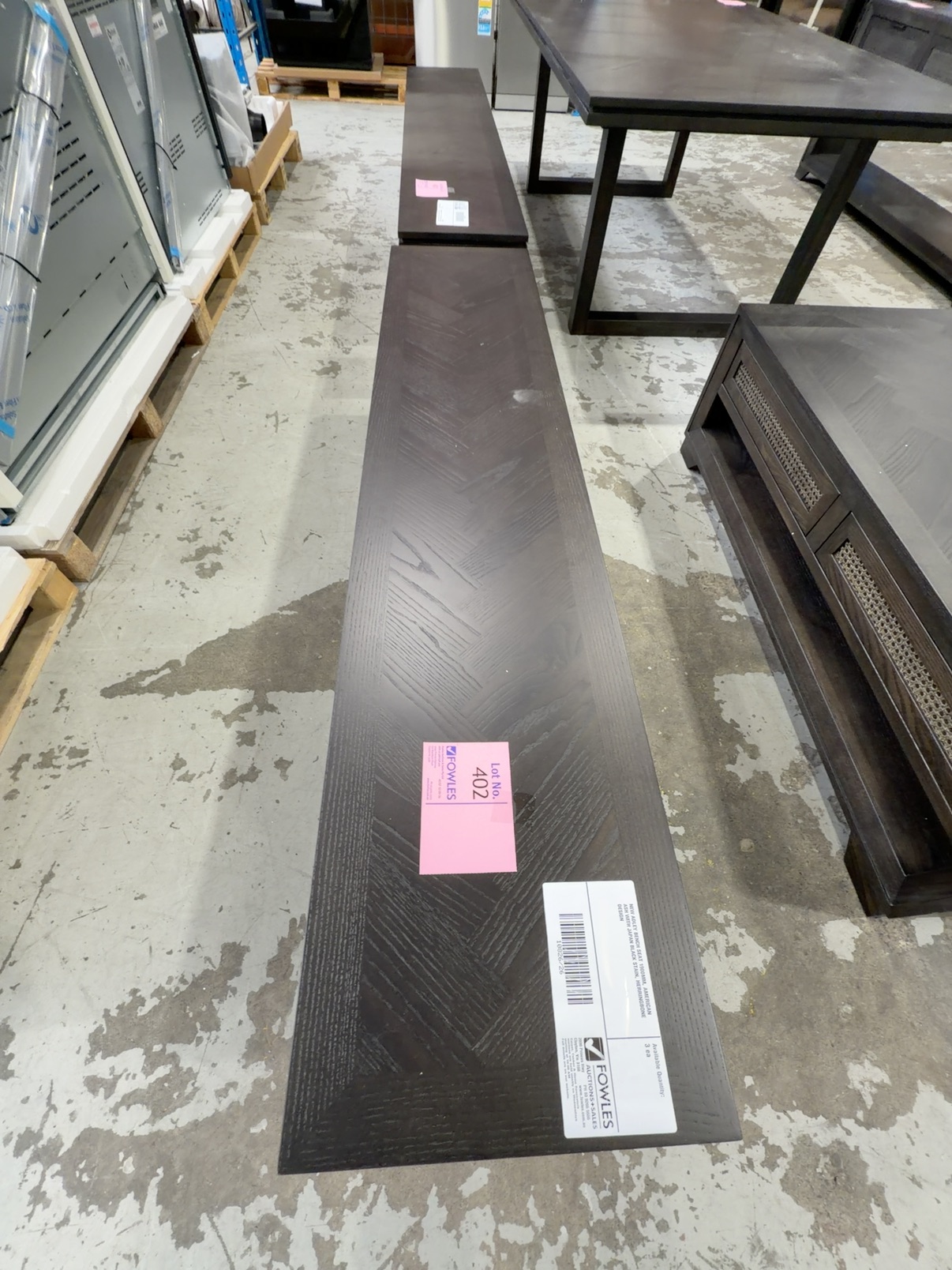 NEW ADLEY BENCH SEAT 1900MM, AMERICAN ASH WITH JAPAN BLACK STAIN, HERRINGBONE DESIGN NEW ADLEY BENCH SEAT 1900MM, AMERICAN ASH WITH JAPAN BLACK STAIN, HERRINGBONE DESIGN