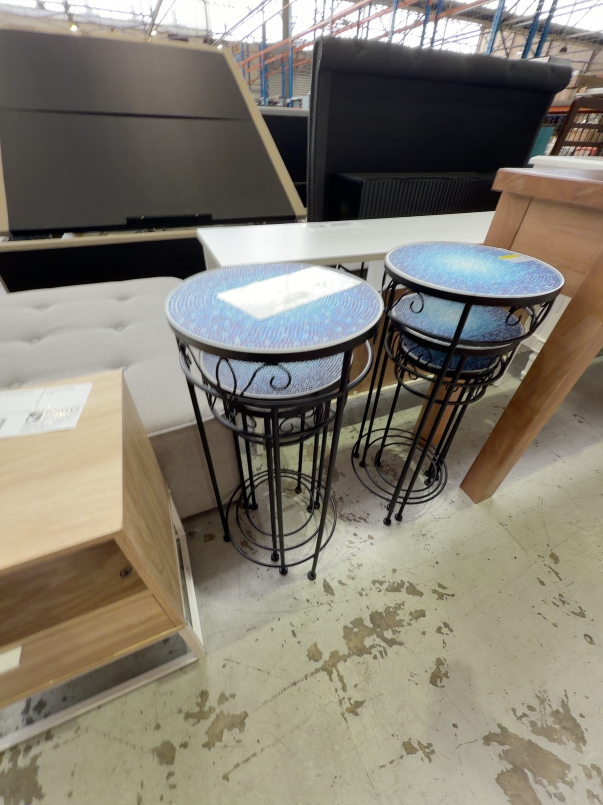 EX SHOWROOM, 3 TIER SIDE TABLE SETS SOLD AS IS EX SHOWROOM, 3 TIER SIDE TABLE SETS SOLD AS IS