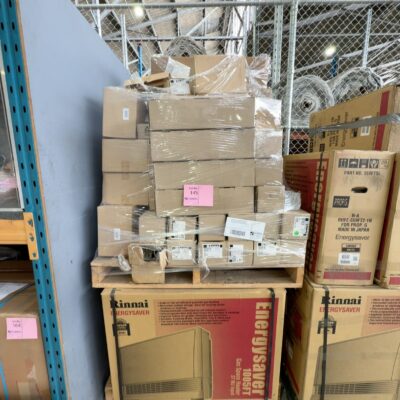 DOUBLE PALLET OF RINNAI GAS SPACE HEATERS AND ASSORTED FLUES AND ACCESSORIES, SOLD AS IS NO WARRANTY DOUBLE PALLET OF RINNAI GAS SPACE HEATERS AND ASSORTED FLUES AND ACCESSORIES, SOLD AS IS NO WARRANTY