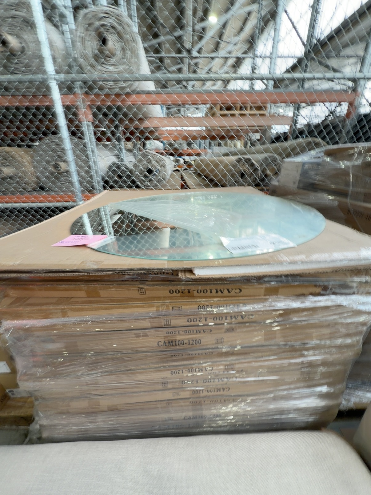 PALLET OF AULIC ALINA FRAMELESS 1200MM ROUND MIRROR, CAM100-1200 RRP$410 PALLET OF AULIC ALINA FRAMELESS 1200MM ROUND MIRROR, CAM100-1200 RRP$410