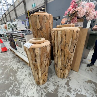 NEW DRIFTWOOD SET OF 3 TALL VASES, RRP$1185 NEW DRIFTWOOD SET OF 3 TALL VASES, RRP$1185