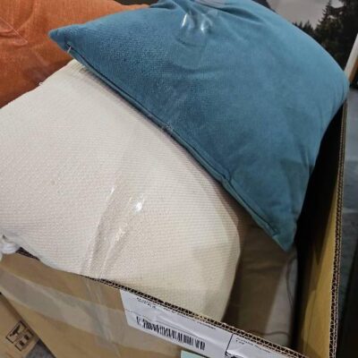 EX STAGING - BOX OF ASSORTED CUSHIONS, SOLD AS IS EX STAGING - BOX OF ASSORTED CUSHIONS, SOLD AS IS