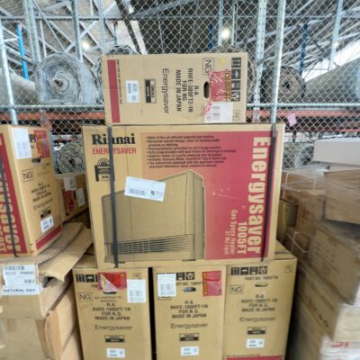 PALLET OF RINNAI GAS SPACE HEATERS SOLD AS IS NO WARRANTY PALLET OF RINNAI GAS SPACE HEATERS SOLD AS IS NO WARRANTY
