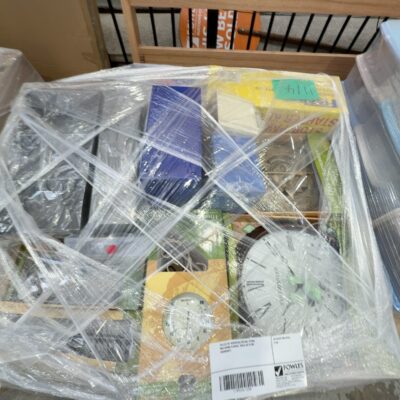 PALLET OF ASSORTED RETAIL ITEMS, INCLUDING CLOCKS, SOLD AS IS NO WARRANTY PALLET OF ASSORTED RETAIL ITEMS, INCLUDING CLOCKS, SOLD AS IS NO WARRANTY