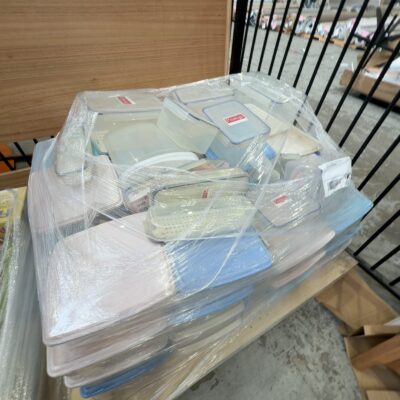 PALLET OF ASSORTED PLASTIC STORAGE ETC SOLD AS IS NO WARRANTY PALLET OF ASSORTED PLASTIC STORAGE ETC SOLD AS IS NO WARRANTY