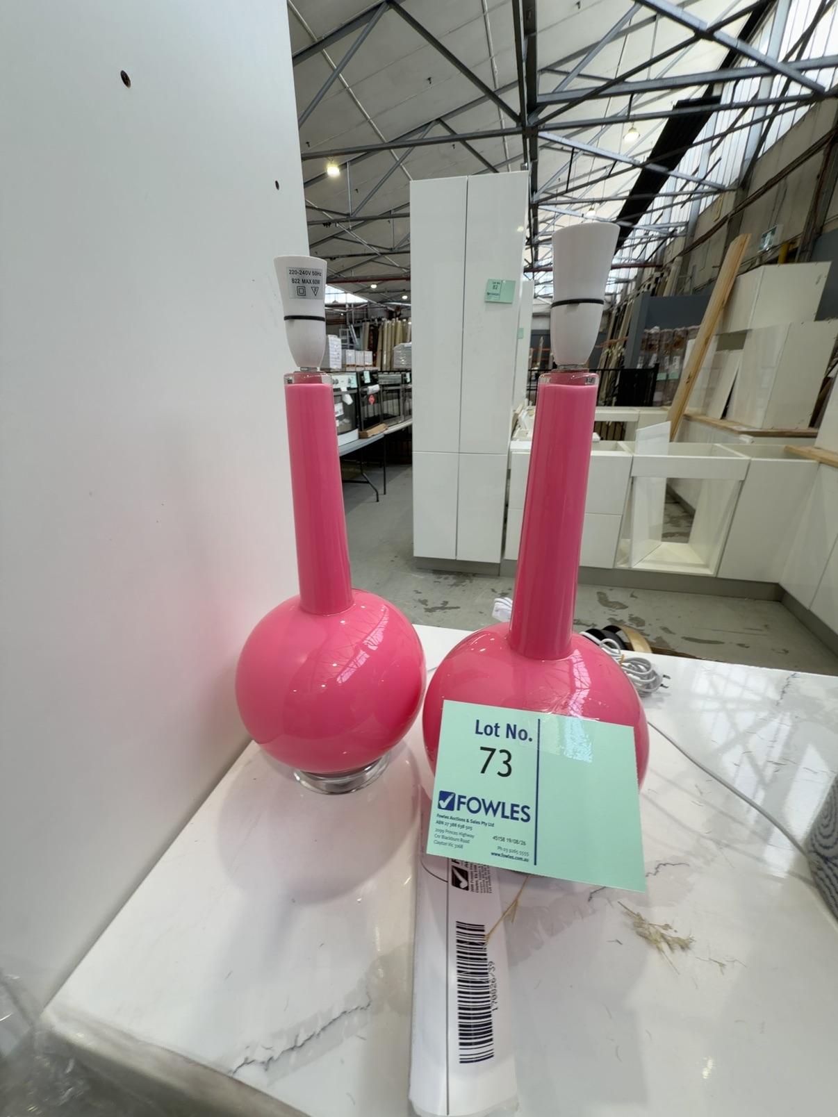 EX STAGING - PINK LAMP BASE, SOLD AS IS EX STAGING - PINK LAMP BASE, SOLD AS IS