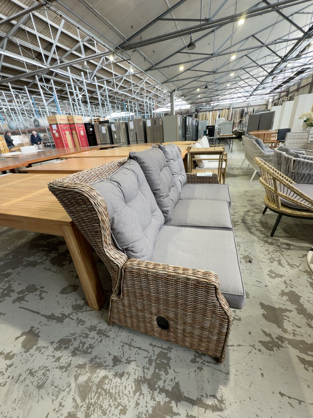 SAMPLE - 3 SEATER RECLINER OUTDOOR WICKER SOFA RRP$1050, SOLD AS IS SAMPLE - 3 SEATER RECLINER OUTDOOR WICKER SOFA RRP$1050, SOLD AS IS