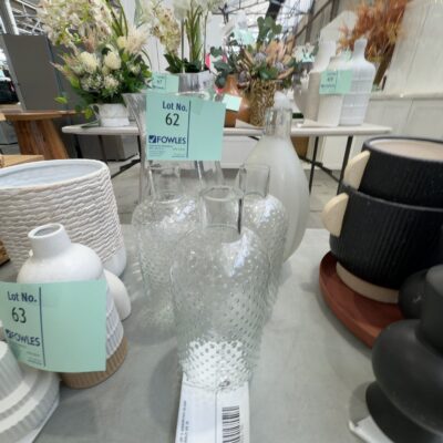 EX STAGING - LOT OF 5 ASSORTED GLASS DECORATOR ITEMS, SOLD AS IS EX STAGING - LOT OF 5 ASSORTED GLASS DECORATOR ITEMS, SOLD AS IS