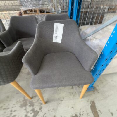 EX STAGING - GREY DINING CHAIR, SOLD AS IS EX STAGING - GREY DINING CHAIR, SOLD AS IS