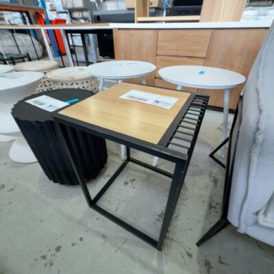 EX STAGING - TIMBER SIDE TABLE, SOLD AS IS EX STAGING - TIMBER SIDE TABLE, SOLD AS IS