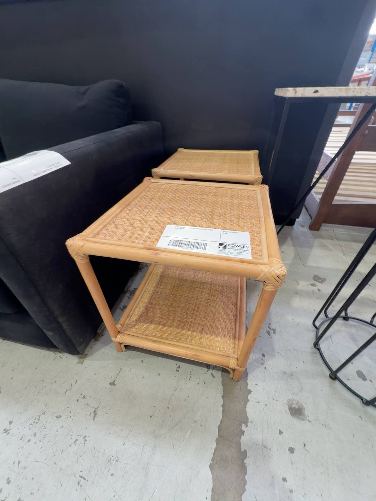 EX STAGING - RATTAN SQUARE SIDE TABLE SOLD AS IS EX STAGING - RATTAN SQUARE SIDE TABLE SOLD AS IS